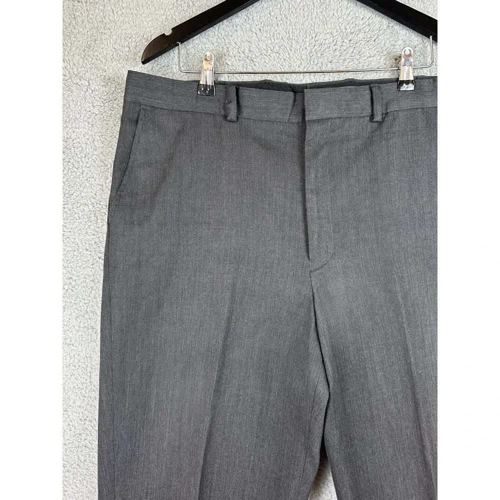 Eddie Bauer Pants Mens 40x30 Gray Wool Dress Slacks Classic Fit Business Formal